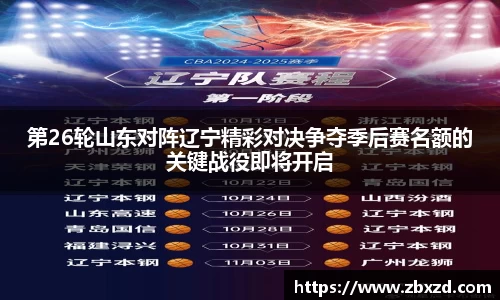 悟空体育第26轮山东对阵辽宁精彩对决争夺季后赛名额的关键战役即将开启